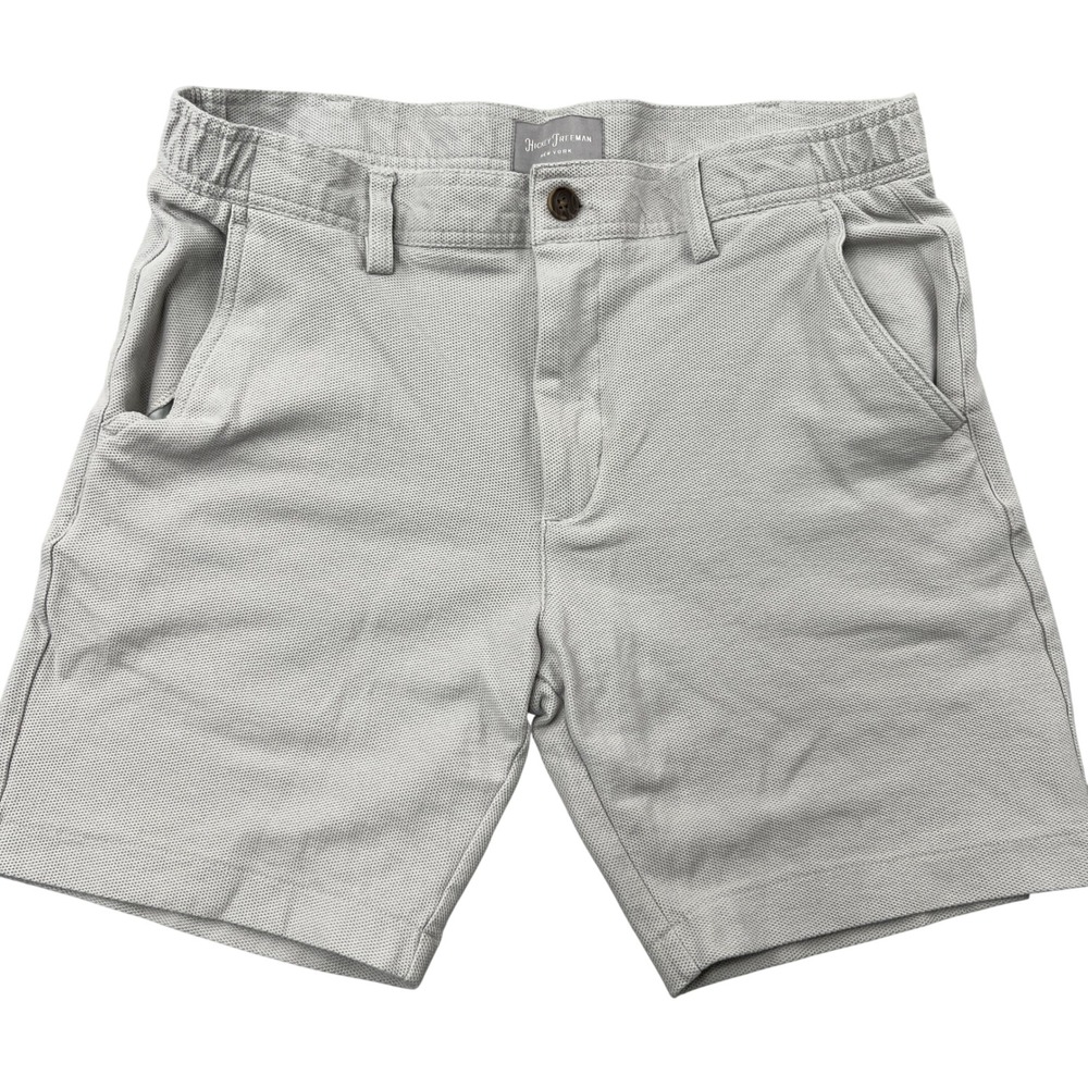 Hickey Freeman Textured Pique Shorts Size 32 Grey Mens Luxury Casual Summer Golf